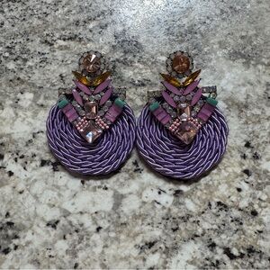Purple and Pink Statement Earrings